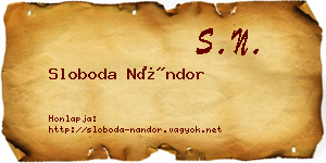 Sloboda Nándor névjegykártya