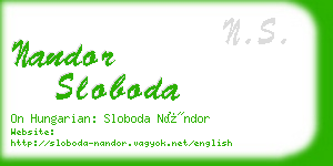 nandor sloboda business card